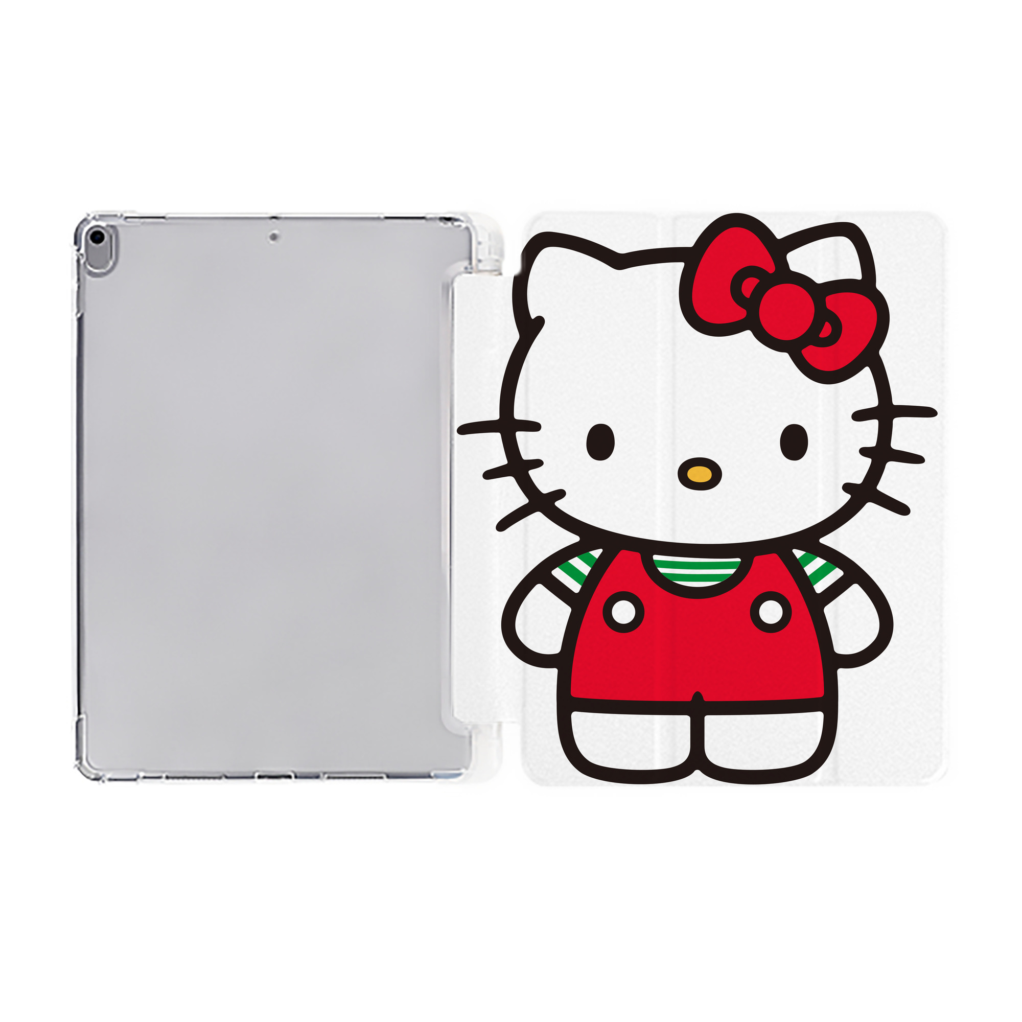 （画像用） Hello Kitty ハローキティ IPad ケース ペン収納付き 三つ折りスタンド PUレザー×シリコン 対応機種9.5/10.5/10.9インチ